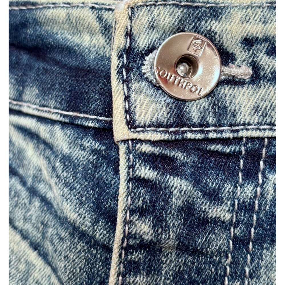 Southpole Jeans Mens 38X34 Straight Skinny Stretch Acid Wash Comfort Denim